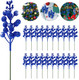 20 Pack 7.8 Inch Christmas Glitter Berries Stems for Christmas Tree Decorations, Artificial Christmas Picks for Christmas Tree Ornaments, DIY Xmas Wreath, Crafts, Holiday and Home Decor (Royal Blue)