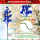 20 Pack 7.8 Inch Christmas Glitter Berries Stems for Christmas Tree Decorations, Artificial Christmas Picks for Christmas Tree Ornaments, DIY Xmas Wreath, Crafts, Holiday and Home Decor (Royal Blue)