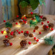Christmas Lights, Garland with Lights, Fairy LED Lights, Decoration Pinecone Berries Indoor and Outdoor, Winter Holiday Year Decor. Battery Powered (2M 20 Lights) (Pine Cone)