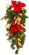 Barton 2X 28 Christmas Teardrop Swag Wreath Pinecones Pre-Lit LED Garland Battery-Powered Front Door Window Winter Holiday Artificial