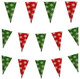 100FT Christmas Plastic Flags, Holiday Pennant Banner, Green and Red Garland with White Snowflakes, Xmas Decoration Triangle Flags, Winter Decoration Bunting Banner, by Bashout 100FT Christmas Plastic Flags, Holiday Pennant Banner, Green and Red Garland with White Snowflakes, Xmas Decoration Triangle Flags, Winter Decoration Bunting Banner, by Bashout