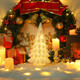 Bdor White Christmas Tree, 11inchs Table Top Christmas Trees, Exquisite Resin Christmas Ornaments with Lights & Snowflake, Christmas Decorations for Home/Room, for/Men/Women.