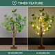 Bexdir Lighted Tabletop Eucalyptus Tree with Timer, 24.8IN 42 LED Bonsai Tree Light, Battery & USB Powered Tree Table Light, Night Light, Artificial Plant for Home Spring Christmas Party Wedding Decor