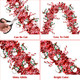 33 Ft Christmas Tinsel Garland Christmas Decorations with Snowman Candy Cane Red Metallic Christmas Garlands for Christmas Tree Decor Indoor Outdoor Christmas Party Decorations Home Mantle Fireplace