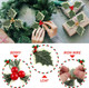 BigOtters Artificial Holly Berries with Green Leaves, 24PCS Gold and Red Holly Berry Flower with Leaves for Christmas Wreath Arrangement Cake Toppers Craft Wedding Party Home Decorations