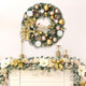Christmas Wreath with Lights Decorations -Christmas Wreaths for Front Door, 16 Inch Lighted Christmas Door Wreath with Poinsettias Balls Pinecones, Christmas Wreaths for Indoor Outdoor Decor