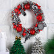 Blulu 6 Pcs Christmas Black and White Candy Cane Hanging Ornaments Halloween Glitter Candy Tree Decorations Polymer Clay Peppermint Candy Winter Holiday Xmas Party Supplies for Wreaths Christmas trees