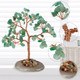 Green Aventurine Crystal Money Tree, Feng Shui Chakra Tree of Life with Geode Agate Slices Base Home Decor for Wealth and Luck.