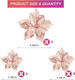 Boao 24 Pieces Christmas Artificial Glitter Poinsettia Flowers Xmas Flowers Wedding Christmas Tree Year Ornaments(Rose Gold)