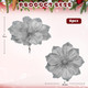 Briful 8in Magnolias Christmas Flowers Glittering Magnolia Flowers Artificial 6Pcs Gray Silver Magnolia Stems for Christmas Tree Decorations, Wreaths, Garland Real Touch Magnolia Xmas Picks