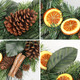 Briful 20inch Christmas Wreath for Doors, Artificial Christmas Wreath with Pine Cones Orange Slices Cinnamon Sticks for Xmas Farmhouse Wall Kitchen Room Table Indoor Outdoor Porch Decoration