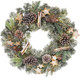 Christmas Wreath 20" Christmas Front Door Wreath with Pinecone Wood Stars Artificial Hanging Wreath for Xmas Home Room Wall Fireplaces Indoor/Outdoor Porch Winter Decor