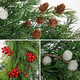 Briful 24'' Christmas Wreaths for Front Door Realistic Christmas Wreaths with Red Berry Pine Cone Norfolk Pine Artificial Wreaths for Windows, Home Mantle Wall Decor