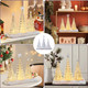 Tabletop Christmas Tree with Light and Music - Battery Operated Crystal Clear Acrylic Christmas Tree Light with 8 Christmas Songs for Tabletop Home Office Holiday Decorations , Warm White