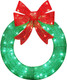 Brightown 24in Lighted Christmas Wreath Decorations, Outdoor Christmas Wreaths Holiday Decor with Bow Ribbon 60 LED Lights for Front Door Windows, Xmas s, Party Supplies, Home, Patio Lawn, Garden