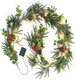 Brightown Pre-lit Christmas Garland with Lights, 6 Feet 20 LED Battery Operated Christmas Lights with Pine Cones, Berry, Eucalyptus Leaves, Indoor Christmas Decorations for Stairs, Fireplace, Door