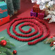3 Pcs 9 Ft Christmas Pom Pom Garland 123 Ball Hanging Felt Ball Pompom Bead Ornament String Banner Garland for Wall Christmas Tree Indoor Home Room Decoration(Dark Red)