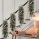 Bsmathom Artificial Christmas Swag, Mailbox Swag Decoration, 31.5" Hanging Christmas Decorations with Pinecones and Berries for Front Door Stairway Window Shelf Festival Xmas Decor