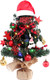 BSTCRAFT Mini Christmas Tree, 22 inches, Green, Artificial Tree with Lights, Santa Christmas Hat, Mini Christmas Ornaments for Tabletop Decorations