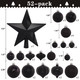 52-Pack Shatterproof Black Christmas Tree Ornaments and Star Topper - For Holiday Decor