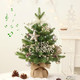 Mini Christmas Tree, Tabletop Small Christmas Tree Green Prelit Christmas Tree with Music Artificial Xmas Tree with Xmas Ornaments Christmas Decorations Indoor Outdoor for Home Party