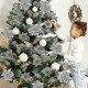 Sliver Christmas Flowers Artificial, 28 Pack sliver Poinsettia Artificial Christmas Flowers and Berry Stems for Christmas Tree decorations Xmas home Decor for Wreath Holiday Party indoor outdoor