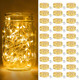 btfarm 30 Pack Fairy Lights Battery Operated [3 Modes], 7ft 20 Led Twinkle Lights String Lights Waterproof Bulk Small Mini Silver Wire for Christmas Mason Jars Wedding Table Centerpiece, Warm White