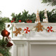 Garland Christmas Decorations Indoor: 6.5ft Farmhouse Gingerbread Man Peppermint Candy Wooden Beads Christmas Decor, Cute Rustic Gingerbread Ornaments Xmas Banner for Home Wall Mantel Fireplace