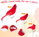 Set of 36 Cardinal Bird with Clip Handmade Christmas Artificial Birds Clip Ornaments Fake Tree Birds Artificial Birds for Christmas Tree Outdoor Wreaths Crafts, 2'', 4'', 6''(Red)
