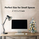 Small Christmas Tree with Lights, Prelit Mini Artificial Christmas Tree for Tabletop Decorations, Snow Flocked, Battery Operated Table Xmas Tree for Bedroom, Office, Small Spaces, 18 inch