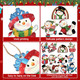 24 Pieces Christmas Winter Snowman Wood Ornaments Vintage Farmhouse Xmas Tree Wood Snowman Hanging Cutouts Hanging Boho Rainbow Decor for Merry Christmas Xmas Winter Holiday Party Decorations