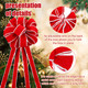 Ceenna 14.8 x 86.6 Inch Extra Large Christmas Bows Red Velvet Wreath Bow Christmas Tree Toppers Bows with White Edge for Christmas Xmas Holiday Fron