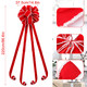 Ceenna 14.8 x 86.6 Inch Extra Large Christmas Bows Red Velvet Wreath Bow Christmas Tree Toppers Bows with White Edge for Christmas Xmas Holiday Fron