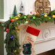 Ceenna 6.2FT Pre Lit Christmas Cedar Garland with Lights Artificial Pine Garland Christmas Decorations with Ball Ornaments,8 Modes Timer Battery Operated for Outdoor Indoor(Red, Green, Gold, Blue)