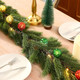 Ceenna 6.2FT Pre Lit Christmas Cedar Garland with Lights Artificial Pine Garland Christmas Decorations with Ball Ornaments,8 Modes Timer Battery Operated for Outdoor Indoor(Red, Green, Gold, Blue)
