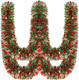 Ceenna 150 Feet Christmas Tinsel Garland Metallic Twist Garland Shiny Hanging Garland Ornaments for Christmas Tree Party Supplies Indoor and Outdoor Decoration (Red Green)