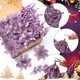 Ceenna 132 Pcs Christmas Tree Ornaments Set Glitter Poinsettia Flowers 2.36 inch Christmas Balls Snowflakes Decorations Artificial Berry Picks for Xmas Tree Wreath, Hooks Included (Purple,Lovely)