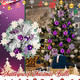 Ceenna 132 Pcs Christmas Tree Ornaments Set Glitter Poinsettia Flowers 2.36 inch Christmas Balls Snowflakes Decorations Artificial Berry Picks for Xmas Tree Wreath, Hooks Included (Purple,Lovely)