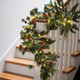 Ceenna 6 Pcs Christmas Garland with Lights, Pre Lit 6 ft Cones Berry Battery Operated Pine Garland, 25 LED Lights Christmas Decorations for Outdoor Fireplace Mantel Home Rooms (Red Berry)