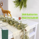 Pine Garland-6FT Christmas Garland,Artificial Evergreen Garland, Battery Operated Garland with Lights,Prelit Garland Timer for Mantle Holiday Outdoor Indoor Fireplace Decor