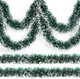 CEWOR 66 Feet Christmas Tinsel Garland for Christmas Tree Decorations, Green and White Tinsel Garland Holiday Decor for Outdoor or Indoor Use, Wedding Birthday Party Supplies
