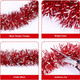 CEWOR 20 Feet Christmas Tinsel Garland for Christmas Tree Decorations, Red Silver Tinsel Garland Holiday Decor for Outdoor or Indoor Use, Wedding Birthday Party Supplies