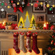 Wooden Christmas Tree Tabletop Decorations, LED Light up Wooden Christmas Ornaments 10inch 2AA Battery Powered for Xmas Home Holiday Party Décor