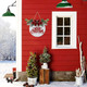 CHDITB Cute Merry Christmas Wooden Front Door Wreath(11.4”x11.4”), Farmhouse 3D Christmas Decor Hanging Sign with Red Plaid Bow Berries Mistletoe, Housewarming for Xmas Winter Holiday Year