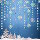 Cheerland Iridescent Snowflake Decorations Holographic Garland Winter Wonderland Hanging Streamer Backdrop Decor Banner Christmas Year Wedding Baby Shower Frozen Birthday Party Supplies