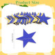 Star Garland, Star Garland Banner, 5PCS 66 Feet Double Side Star Hanging Bunting Banner Backdrop Little Star Paper Hanging Decor for Birthday Wedding Baby Shower Christmas Party Decorations, Blue Gold