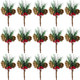 CHRORINE 15 Pcs Artificial Pine Cone Picks and Red Berry Mini Artificial Pine Tree for Christmas Party Flower Wreaths and Holiday Decorations