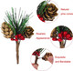 CHRORINE 15 Pcs Artificial Pine Cone Picks and Red Berry Mini Artificial Pine Tree for Christmas Party Flower Wreaths and Holiday Decorations