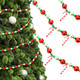 15 Feet Christmas Candy Bead Garland Red Green Gold Beaded Garland Red Balls and Stripe Candy Christmas Garland for Christmas Tree Ornament Candy Cane