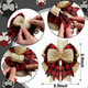 Chuangdi 6 Pcs Christmas Premade Bows for Wreaths Buffalo Plaid Bows Xmas Plaid Bows Burlap Wreaths Bows Christmas Tree Topper for Wedding Holiday Thanksgiving(Black and White, Red and Black)